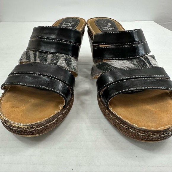 BF Betani Lightweight Black Strappy Block Heel Mules Sandals, 7.5 - Picture 8 of 13